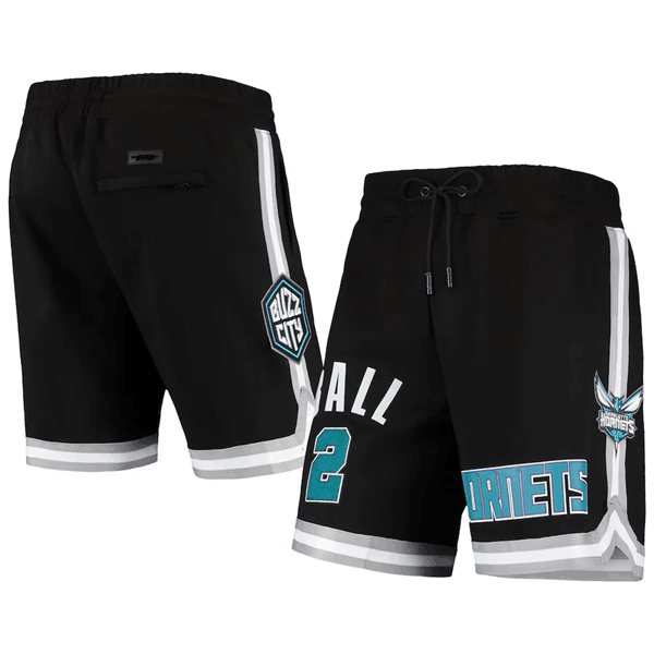 Men's Charlotte Hornets #2 LaMelo Ball Black Shorts Men's Charlotte Hornets #2 LaMelo Ball Black Shorts